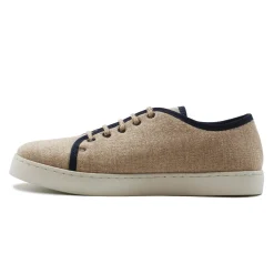Fashion Baskets en lin beige bleu Femme Dressing Recyclé|Baskets