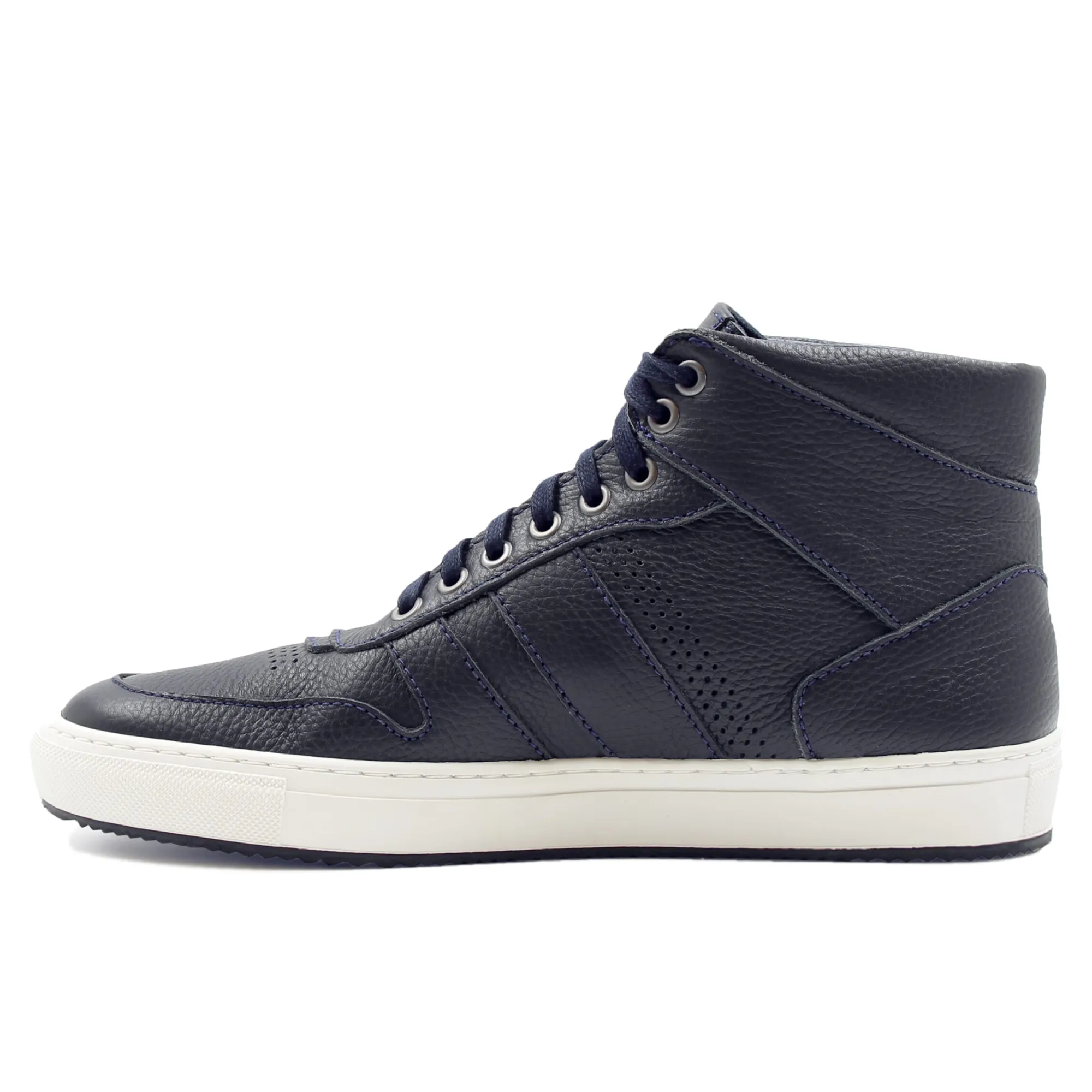Online Baskets Gaspard cuir grainé bleu Homme Baskets