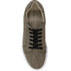 Online Baskets lacet toile recyclée beige noir Homme Fins De Série Solidaires