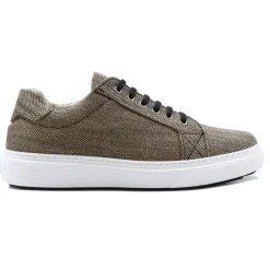 Online Baskets lacet toile recyclée beige noir Homme Fins De Série Solidaires