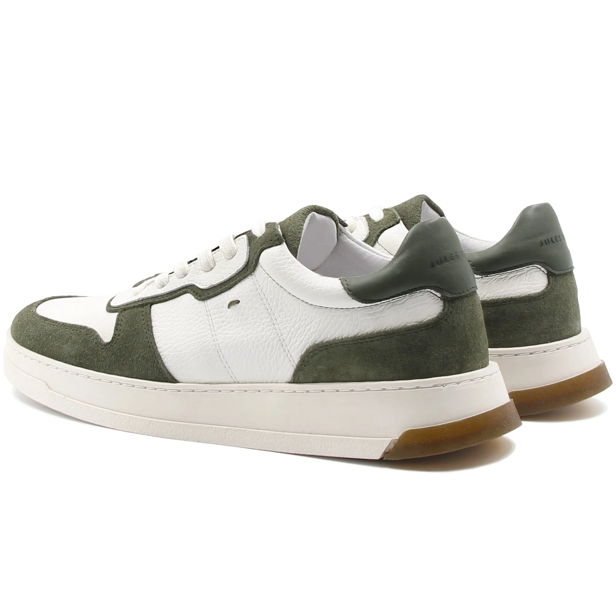 Best Baskets Léo cuir blanc kaki Homme Baskets