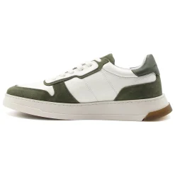 Best Baskets Léo cuir blanc kaki Homme Baskets
