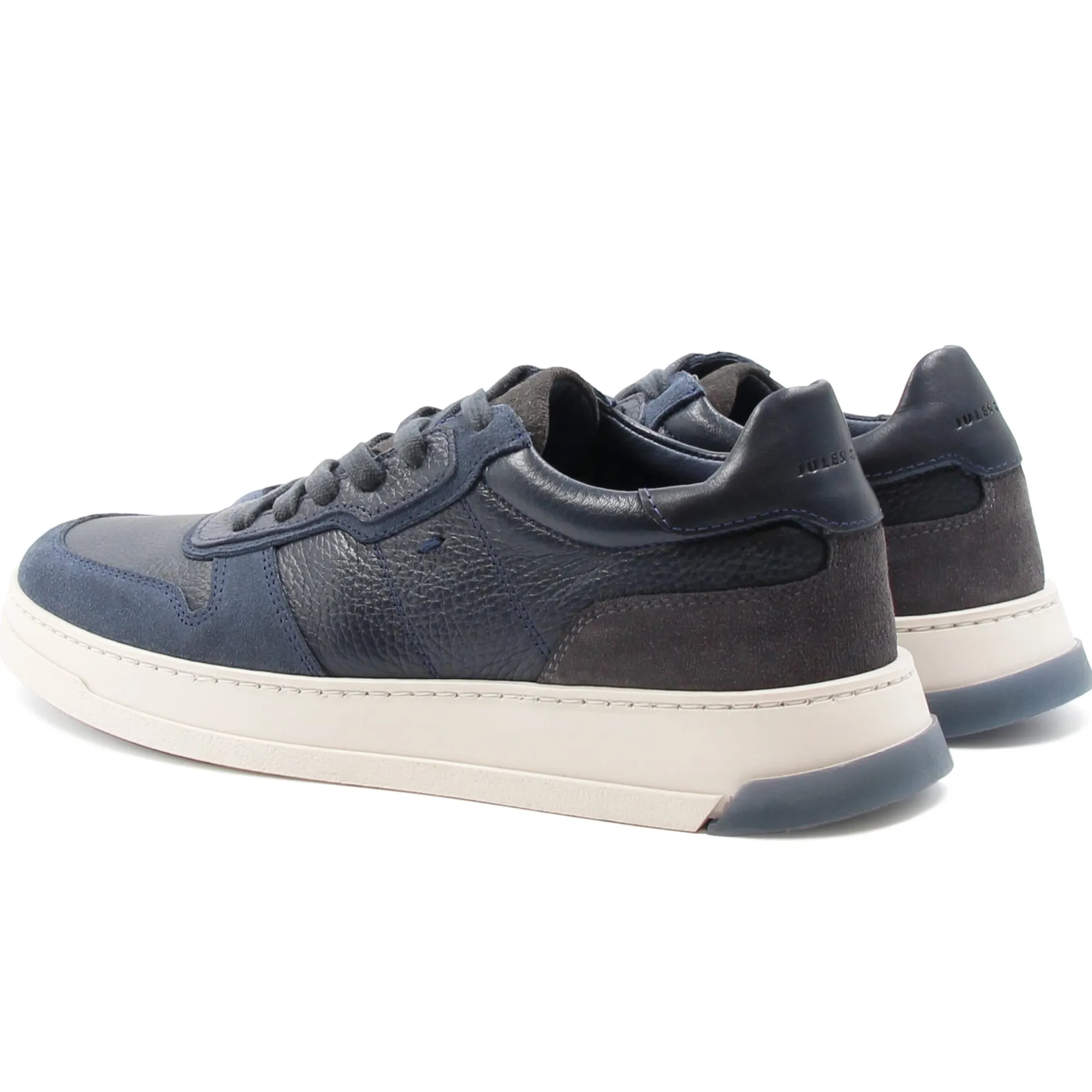 Hot Baskets Léo cuir bleu Homme Baskets
