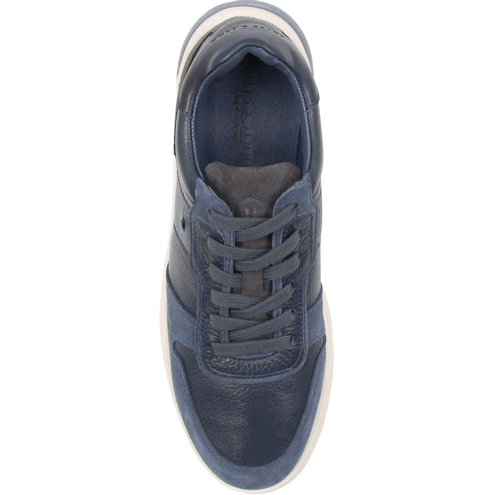 Hot Baskets Léo cuir bleu Homme Baskets