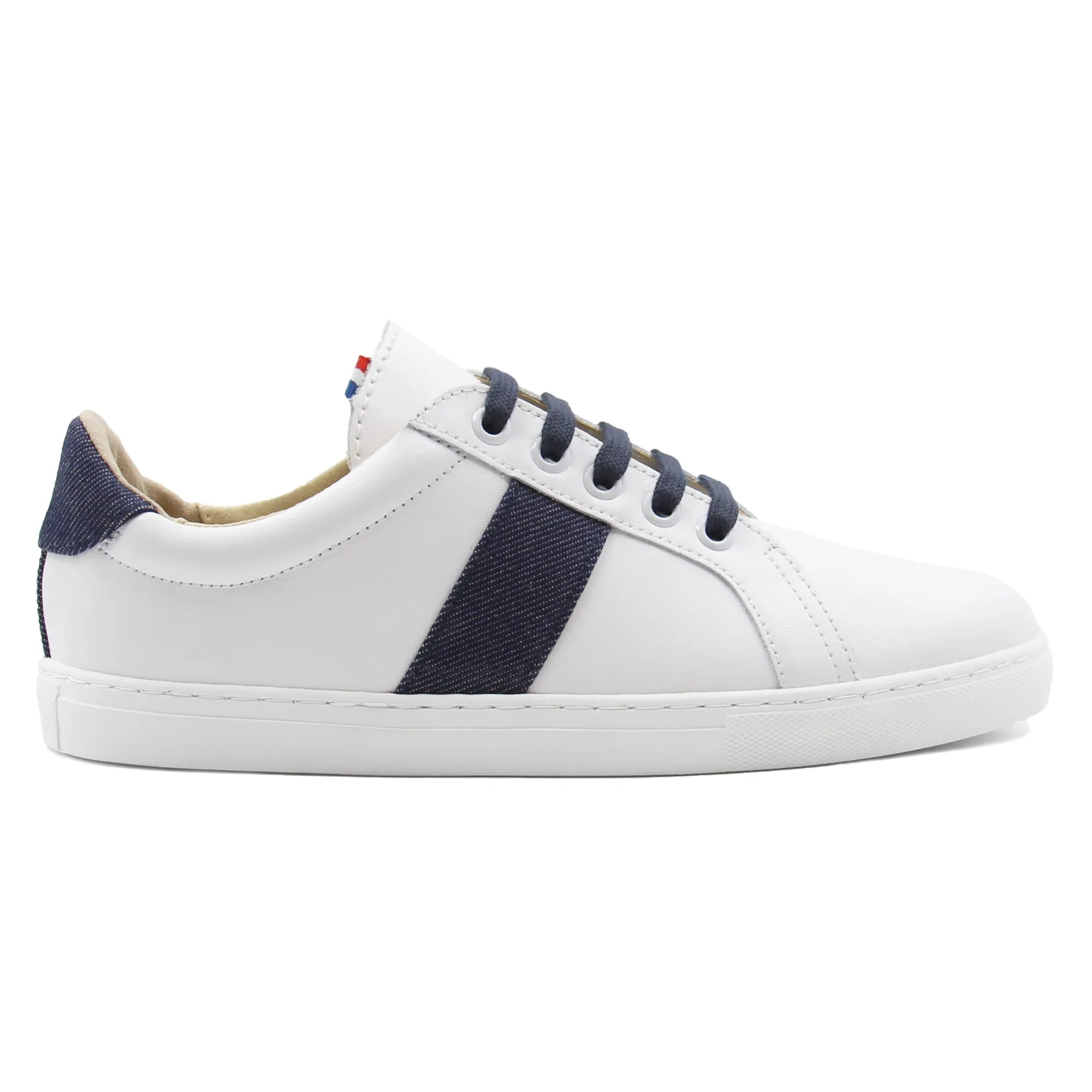 Outlet Baskets Made in France cuir denim Femme Baskets|Baskets
