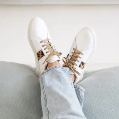 Discount Baskets Made in France cuir léopard Femme Baskets