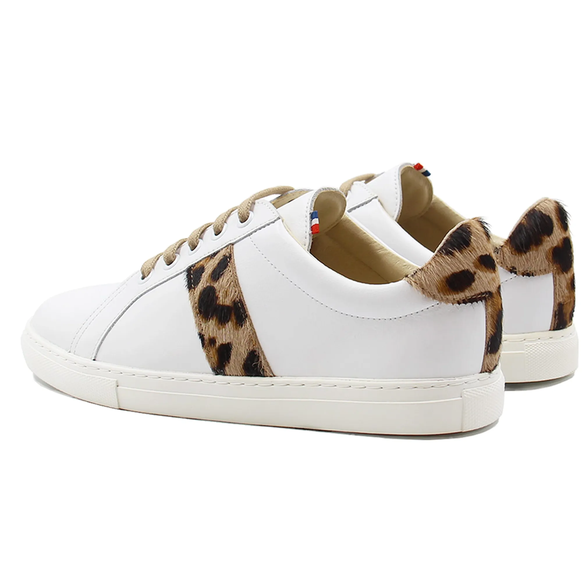 Discount Baskets Made in France cuir léopard Femme Baskets