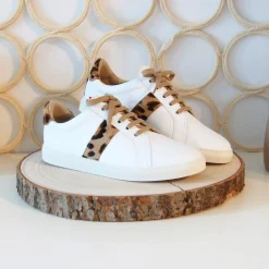 Discount Baskets Made in France cuir léopard Femme Baskets