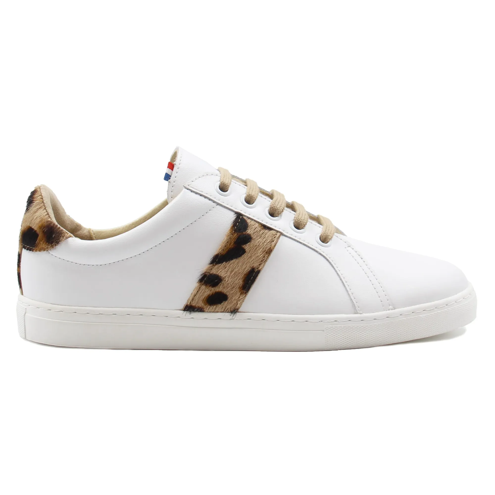 Discount Baskets Made in France cuir léopard Femme Baskets
