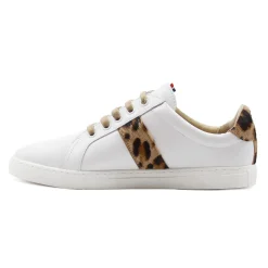 Discount Baskets Made in France cuir léopard Femme Baskets
