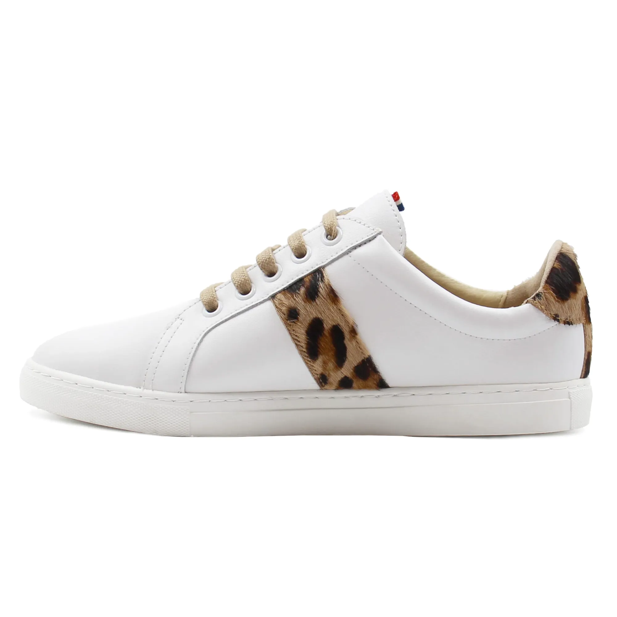 Discount Baskets Made in France cuir léopard Femme Baskets
