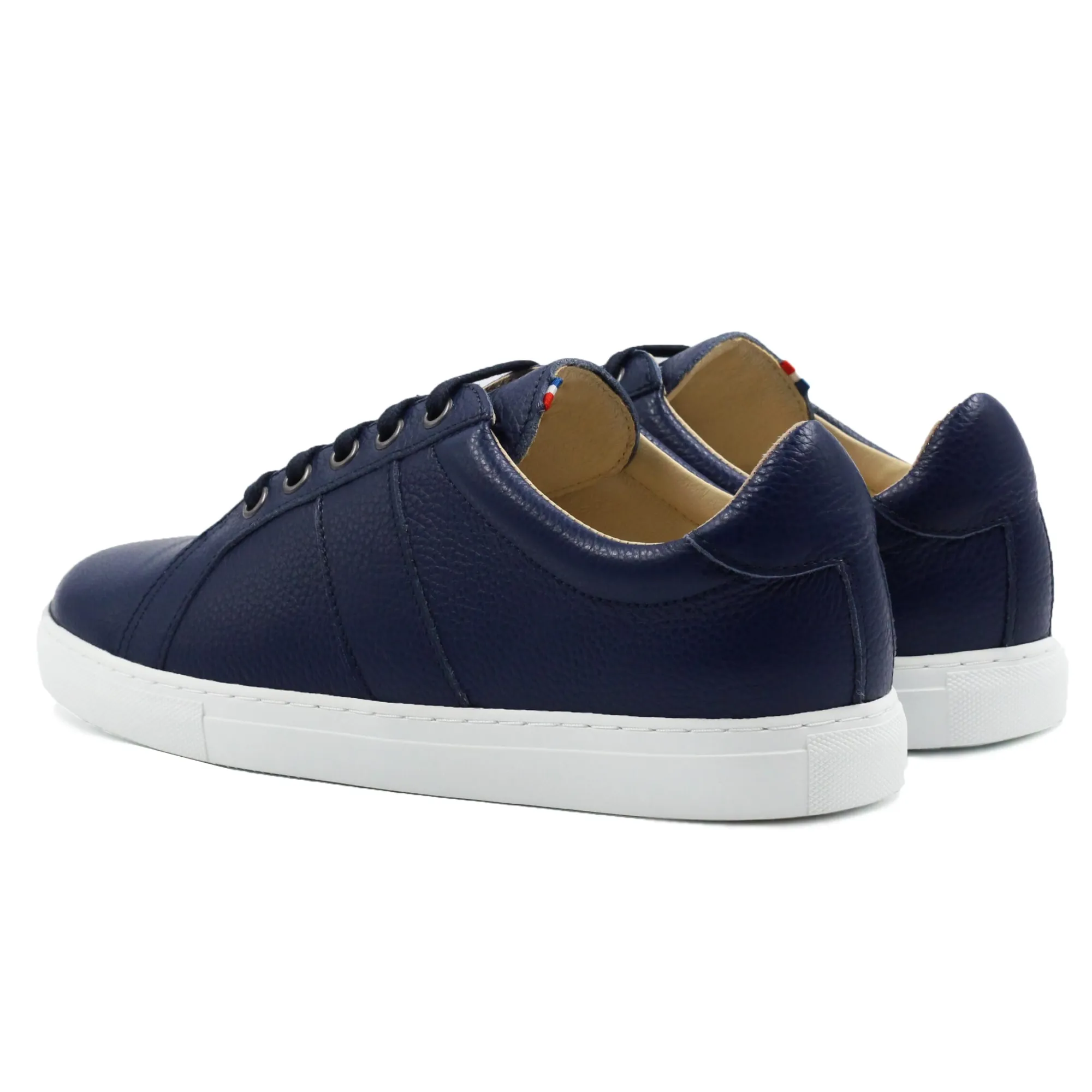 Outlet Baskets Made in France grainé bleu Femme Baskets|Baskets