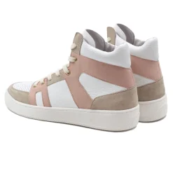 Best Sale Baskets montantes cuir blanc rose Femme Baskets