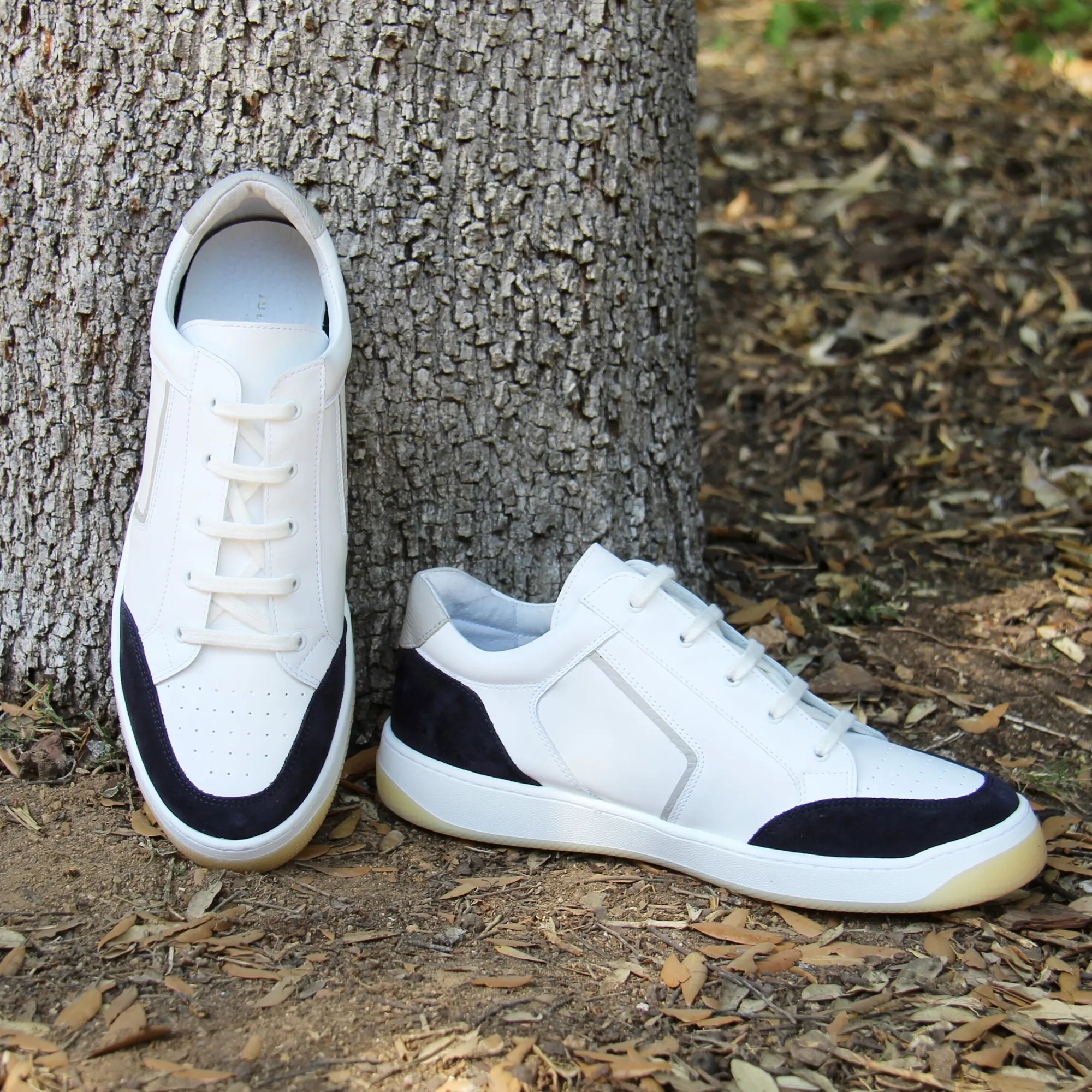 Discount Baskets rétro homme cuir blanc bleu Homme Baskets