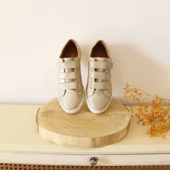 Outlet Baskets scratch cuir métallisé Femme Baskets