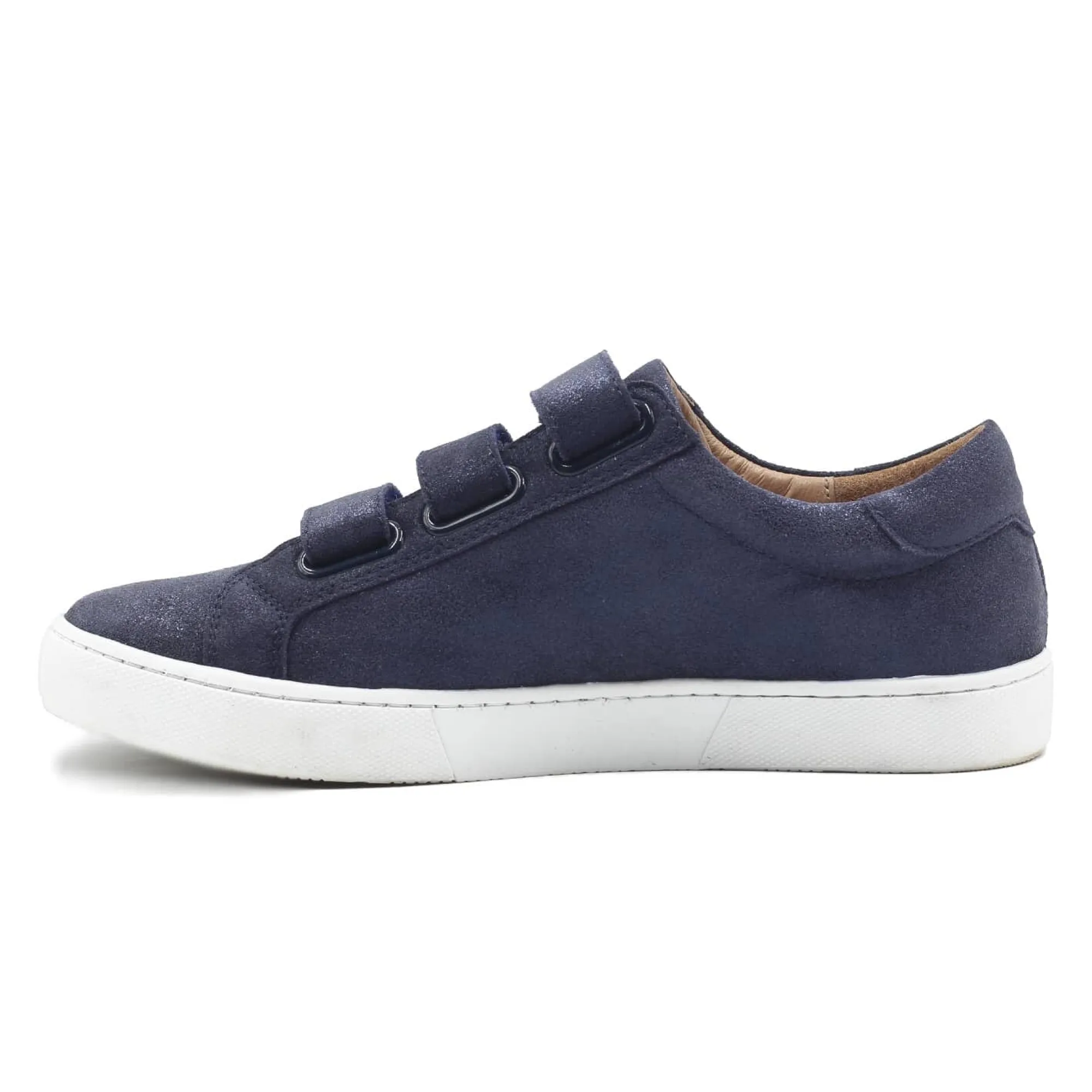 Sale Baskets scratch cuir métallisé bleu Femme Baskets
