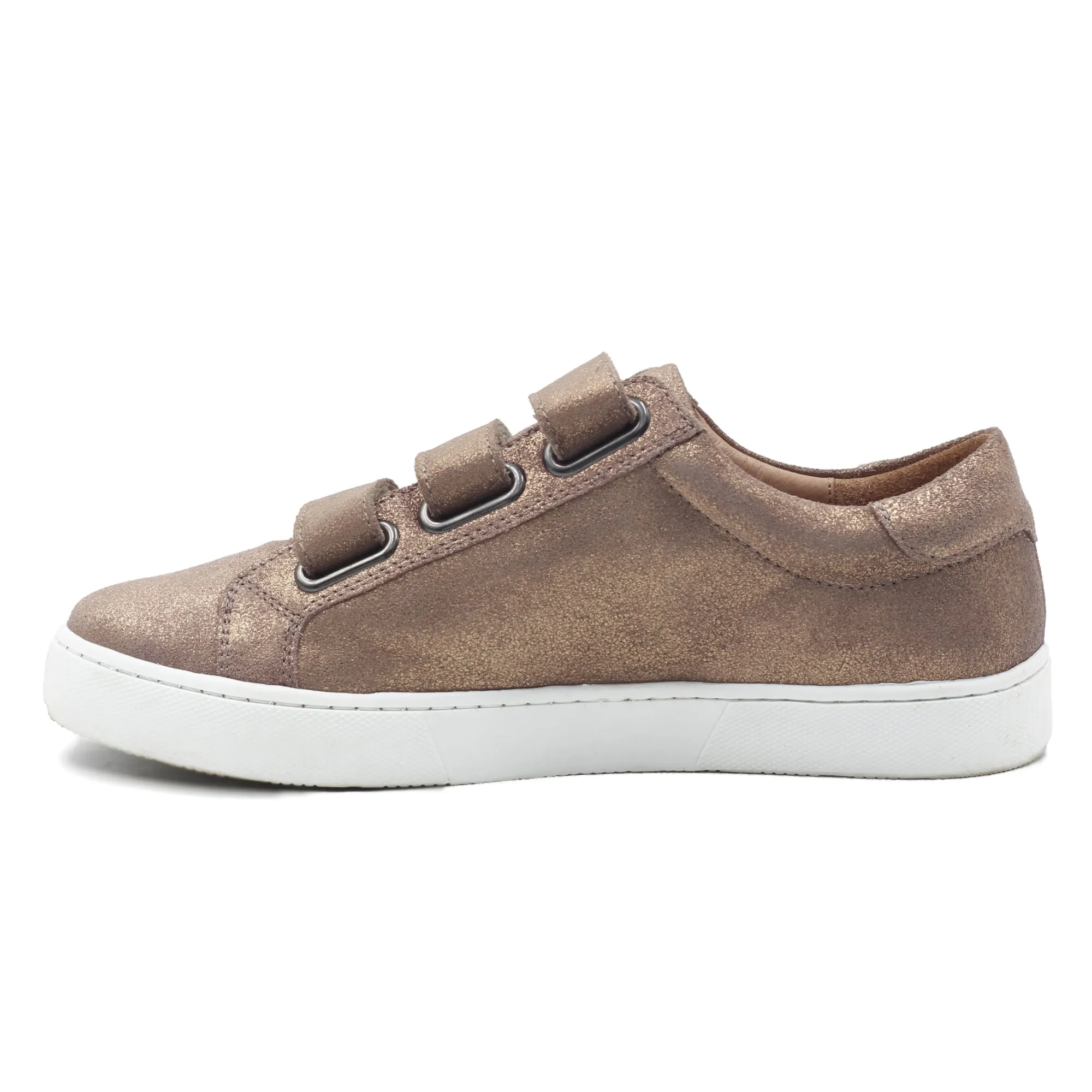 Fashion Baskets scratch cuir métallisé Femme Baskets