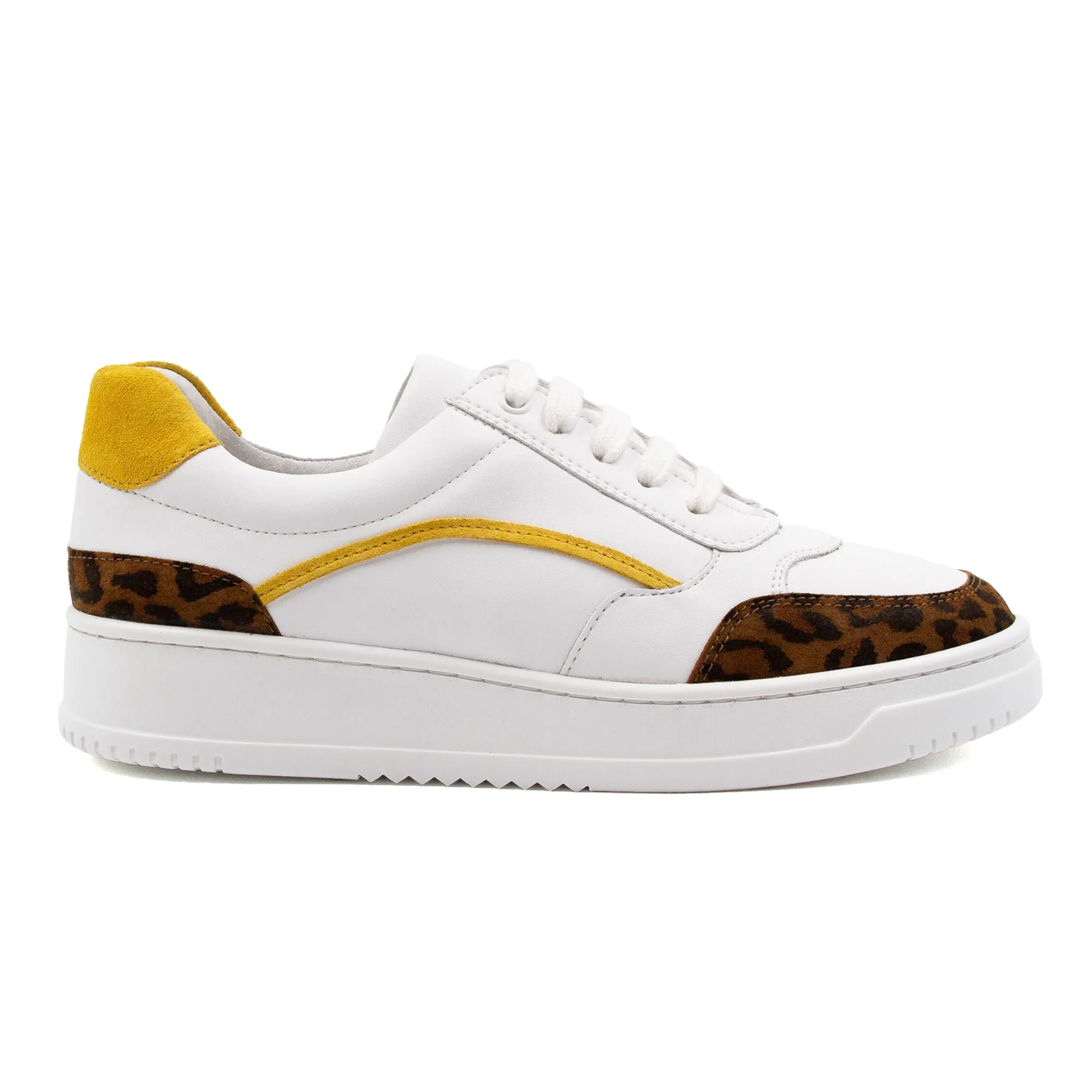 Fashion Baskets vintage cuir blanc léopard Femme Baskets