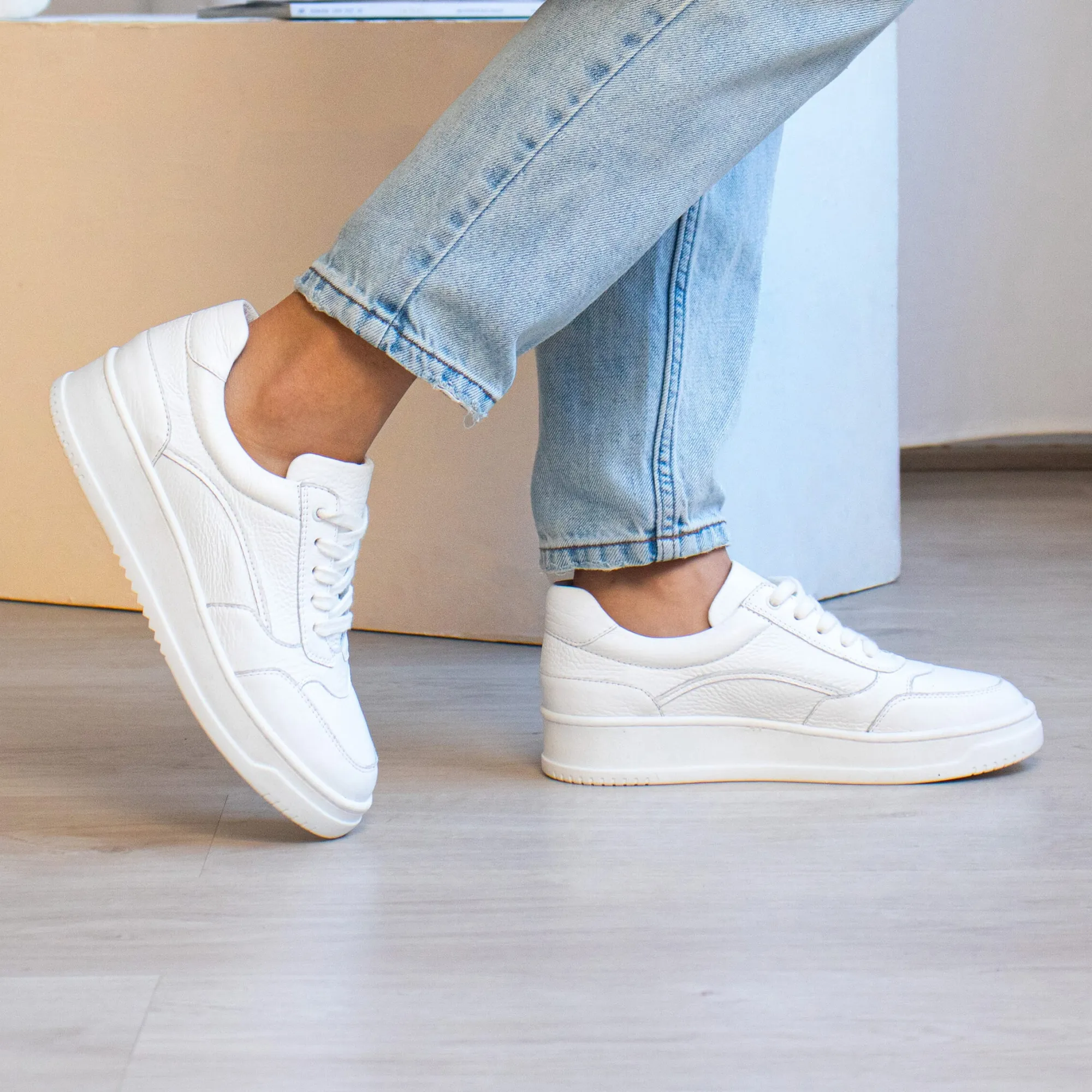 Flash Sale Baskets vintage cuir grainé Femme Baskets