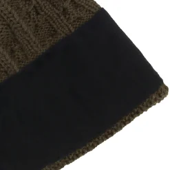 Store Bonnet pompon laine kaki noir Femme Bonnets|Bonnets