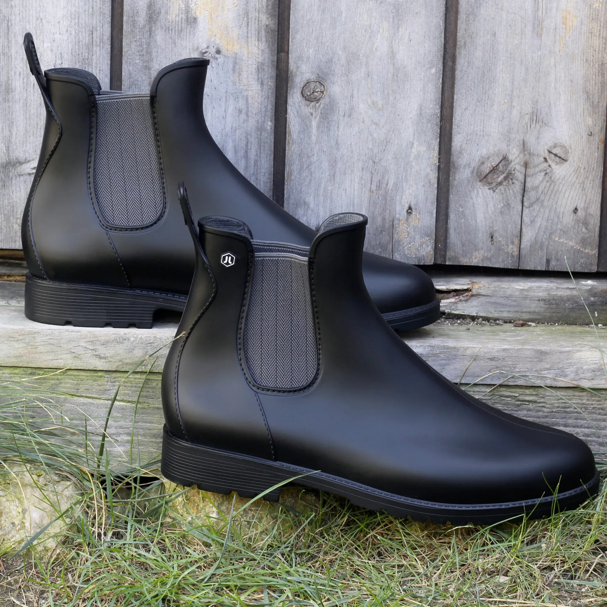 Clearance Boots de pluie noir & gris Homme Boots