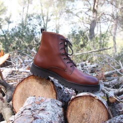 Clearance Boots à lacet crantées cuir Homme Boots