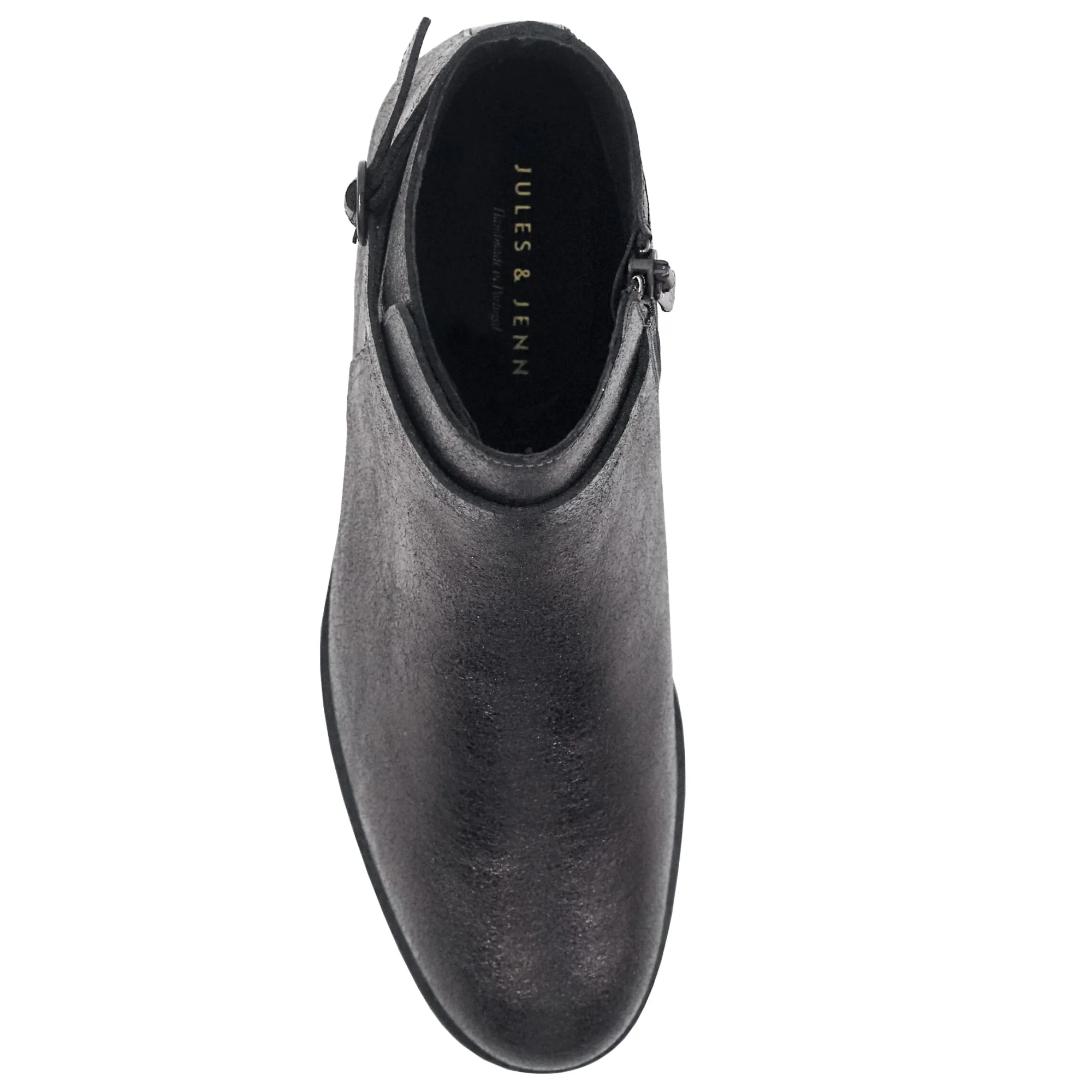Best Bottines cavalières plates cuir irisé noir Femme Bottines & Bottes