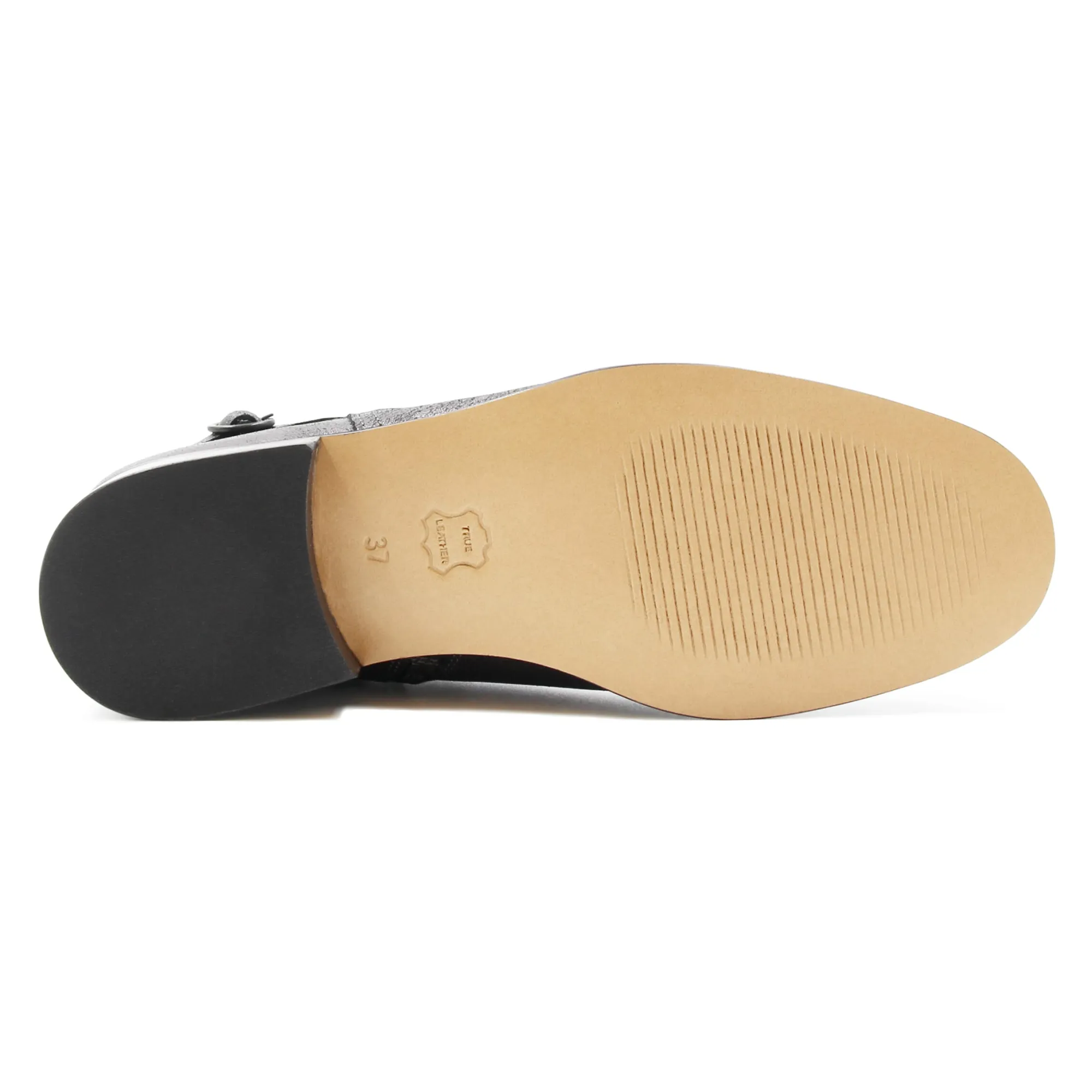 Best Bottines cavalières plates cuir irisé noir Femme Bottines & Bottes