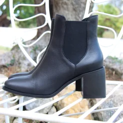 Shop Bottines Chelsea talon cuir Femme Bottines & Bottes