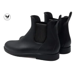Cheap Bottines de pluie noir argenté Femme Bottines & Bottes