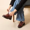 Cheap Bottines fourrées basses cuir Femme Bottines & Bottes