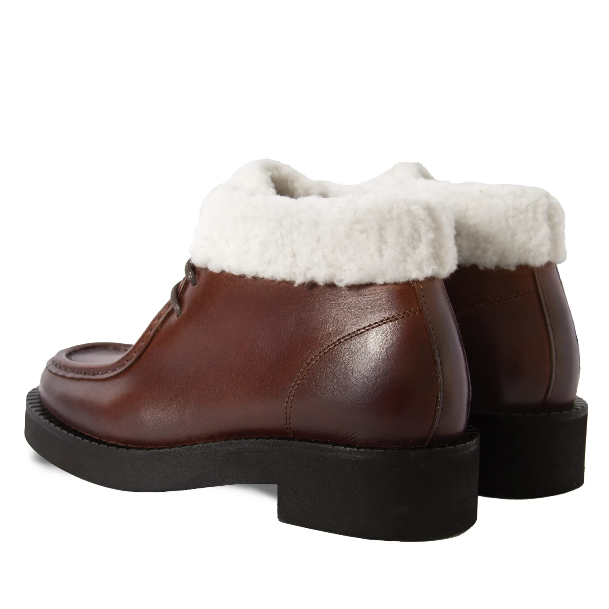 Cheap Bottines fourrées basses cuir Femme Bottines & Bottes