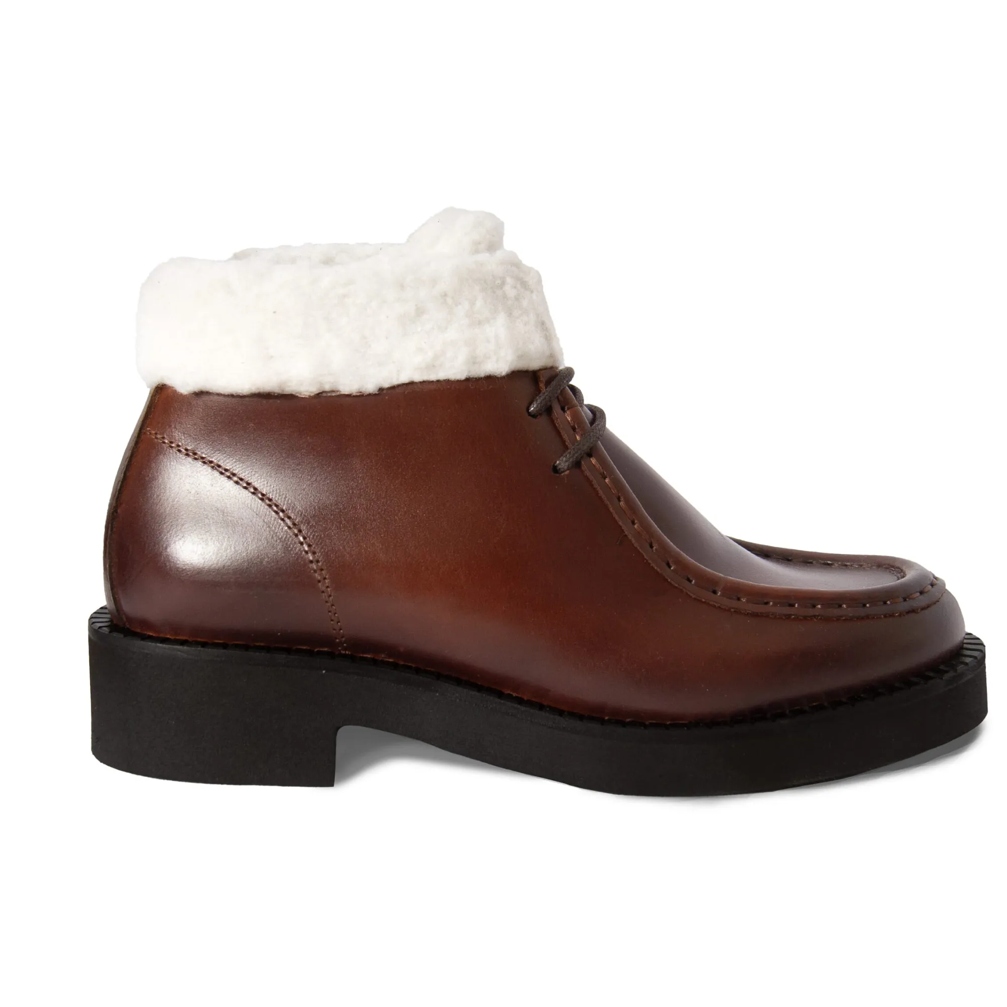Cheap Bottines fourrées basses cuir Femme Bottines & Bottes
