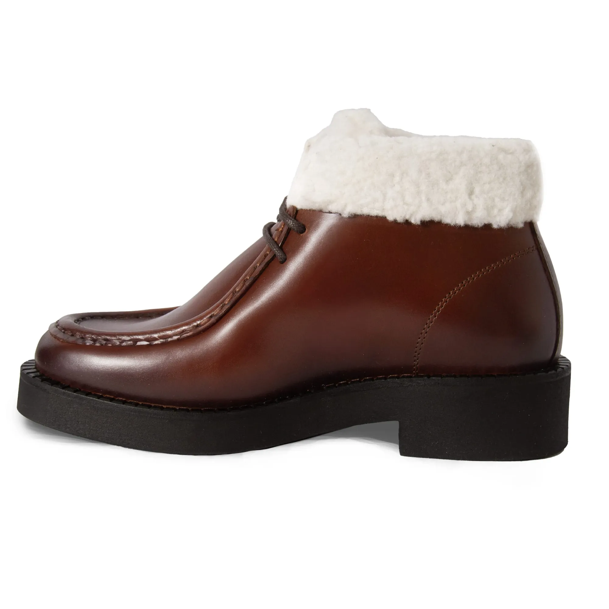 Cheap Bottines fourrées basses cuir Femme Bottines & Bottes