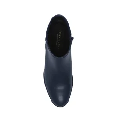 Store Bottines moyen talon cuir bleu Femme Bottines & Bottes