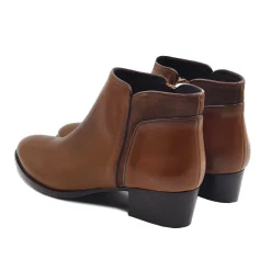 Hot Bottines moyen talon cuir Femme Bottines & Bottes