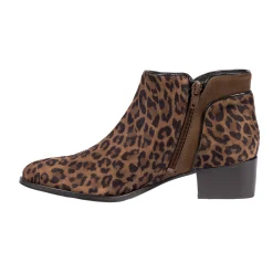 Flash Sale Bottines moyen talon cuir daim Femme Bottines & Bottes