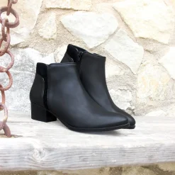 Discount Bottines moyen talon cuir Femme Bottines & Bottes