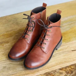 Flash Sale Bottines plates à lacet cuir Femme Bottines & Bottes
