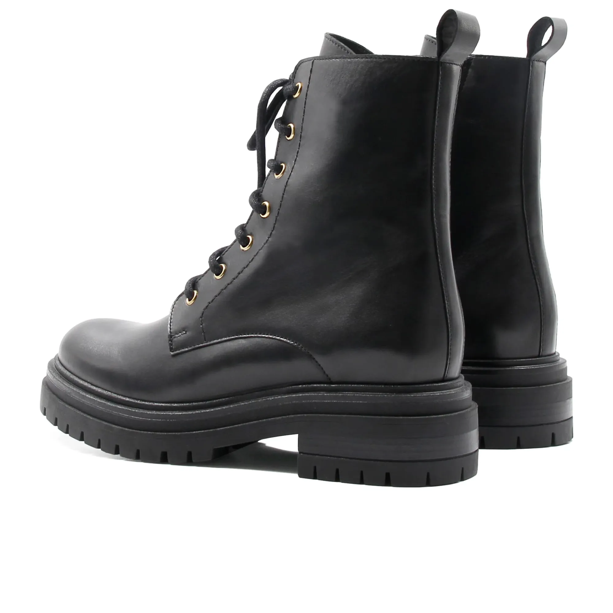 Shop Bottines ranger crantées cuir Femme Bottines & Bottes