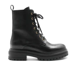Shop Bottines ranger crantées cuir Femme Bottines & Bottes