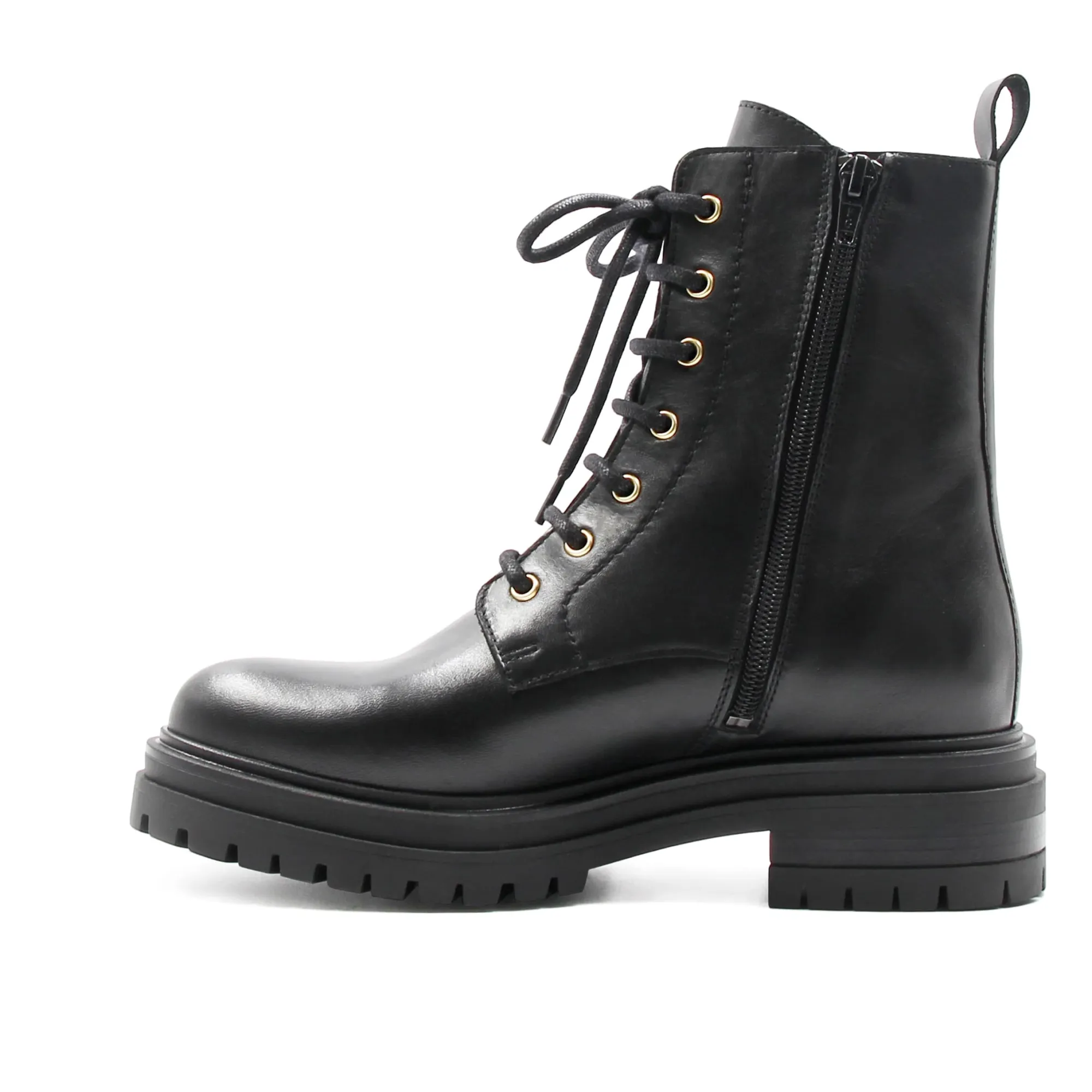 Shop Bottines ranger crantées cuir Femme Bottines & Bottes
