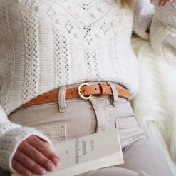 Discount Ceinture boucle d'or cuir Femme Ceintures