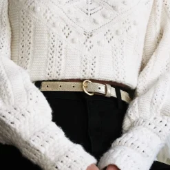 Discount Ceinture boucle d'or cuir Femme Ceintures
