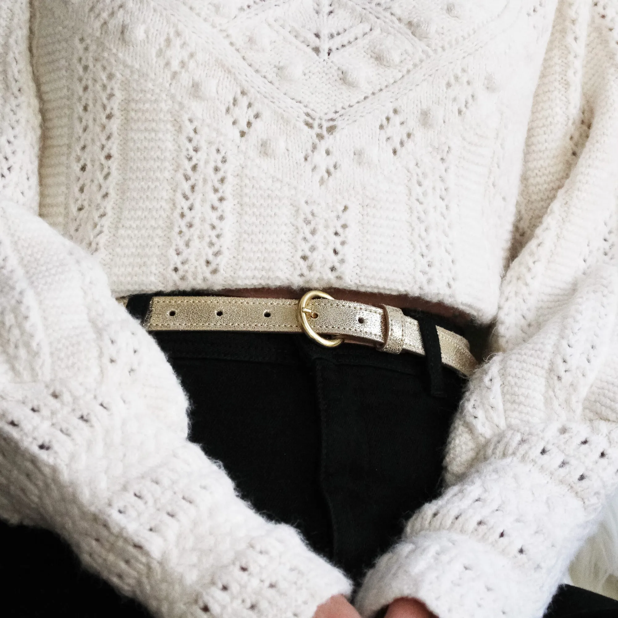 Discount Ceinture boucle d'or cuir Femme Ceintures
