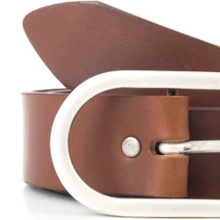 Shop Ceinture large cuir marron Femme Ceintures