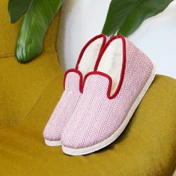 Shop Charentaises tradition blanc rouge Femme Charentaises|Charentaises