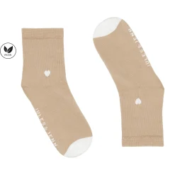 Best Chaussettes cœur beige blanc Femme Chaussettes