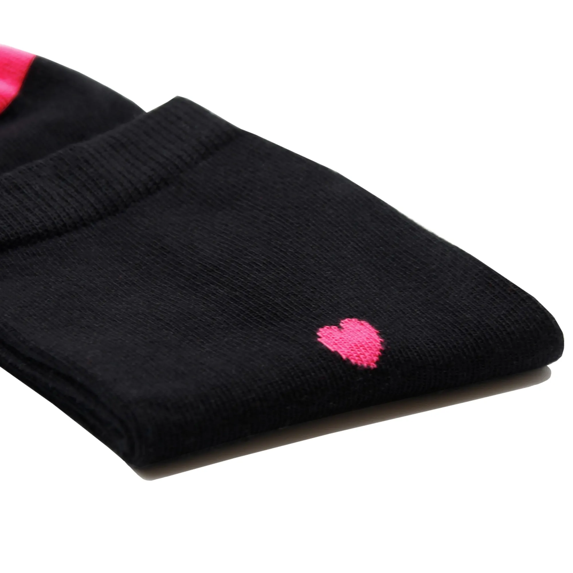 Sale Chaussettes cœur noir fushia Femme Chaussettes