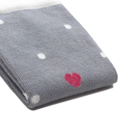 Fashion Chaussettes à pois coton gris blanc Femme Chaussettes
